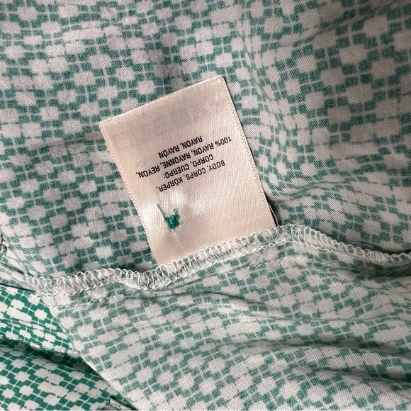 Anthropologie Maeve button down shirt green white print sz 6 - Picture 3 of 6